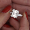 4.78ct Asscher Tapered Baguette Diamond Platinum 3Stone Ring