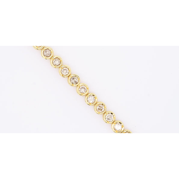 5 Carat TW Diamond Bezel Set Tennis Bracelet in 18k Yellow Gold 7"
