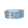 53 Carat Oval Cut Aquamarine and Diamond Multi Row Tennis Bracelet in 18K White Gold