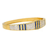 5.09 Carat Blue Sapphire and Diamond Bangle Bracelet in 18k Yellow Gold