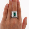 5.17ct Colombian Emerald & Baguette Diamond Art Deco Frame Ring