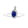 5.83 Carat Oval No Heat Sri Lanka Blue Sapphire & Diamond Pendant in Platinum