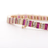 6 Carat Baguette-Cut Ruby & Diamond 14K Gold Link Bracelet