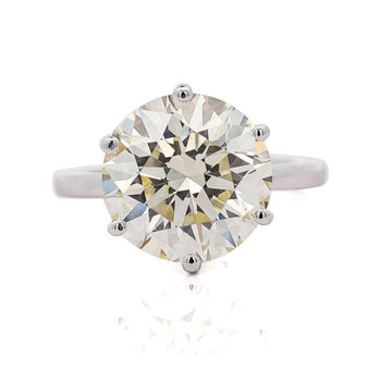6.29 Carat Diamond 6-Prong Crown Basket Setting 14K White Gold Engagement Ring – Assay Jewelers