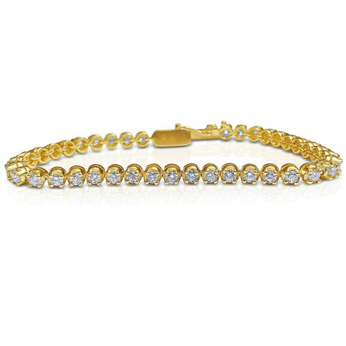 6.75 inch and 14k solid gold Tennis bracelet with 4.50 carats in Natural Diamond