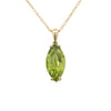 6.88 Carat Peridot Pendant Necklace in 14K Yellow Gold Rope Chain