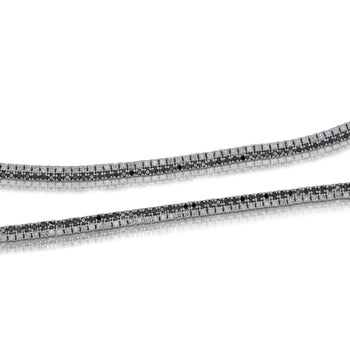 7 Carat Black and White Diamond Two Strand Necklace in 18k White Gold – Assay Jewelers