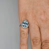 7.15 Carat Oval Aquamarine & Diamond Floral Filigree Platinum Ring