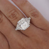 7.68ct TW Radiant & Trillion Cut Three Stone Engagement Ring