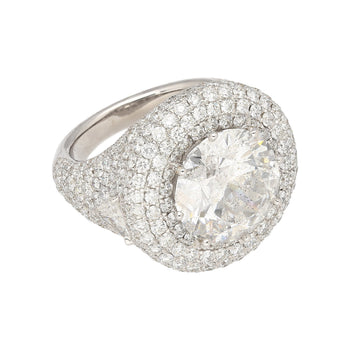 7.71 Carat Round Cut I2 Natural Diamond Cluster Ring in 18K White Gold – Assay Jewelers