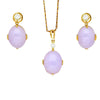 86.44ct Purple Jadeite Jade Diamond Gold Necklace Earring Set