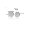 8MM-10MM Circular Round Diamond Cluster Disc Stud Earrings in 18k White Gold