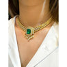 8.12 Carat Colombian Emerald & Diamond Chandelier Regal Choker Necklace