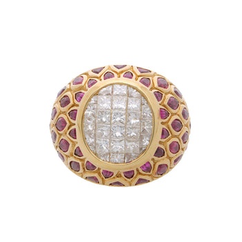 8.25 Carat Oval Burma Ruby Marquise Princess Diamond in 18K Gold Statement Ring – Assay Jewelers
