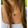 8.67 Carat Vivid Green Colombian Emerald Solitaire 18K Gold Pendant Necklace