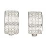 8.82 CTTW Princess Cut Natural Diamond Clip On Earrings in 18K White Gold