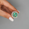 9.17 Carat Octagon Chivor Emerald & Diamond Palladium Ballerina Ring