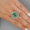 9.17 Carat Octagon Chivor Emerald & Diamond Palladium Ballerina Ring