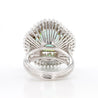 9.17 Carat Octagon Chivor Emerald & Diamond Palladium Ballerina Ring