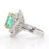 9.17 Carat Octagon Chivor Emerald & Diamond Palladium Ballerina Ring