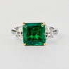 AGL Cert. 2.44 Carat No Oil Colombian Emerald & Trapezoid Diamond Ring