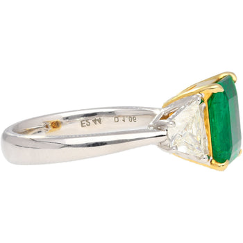 AGL Cert. 2.44 Carat No Oil Colombian Emerald & Trapezoid Diamond Ring – Assay Jewelers
