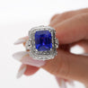 AGL Certified 10.10ct No Heat Ceylon Blue Sapphire Diamond Ring