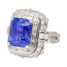 AGL Certified 10.10ct No Heat Ceylon Blue Sapphire Diamond Ring