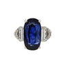 AGL Certified 13.81 Carat Ceylon No Heat Blue Sapphire Platinum Vintage Ring