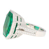 AGL Certified 17 Carat Octagonal Cut Minor Oil Colombian Emerald Ring