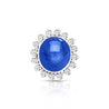 AGL Certified 30 Carat No Heat Ceylon Blue Star Sapphire & Diamond Halo Ring