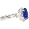 AGL Certified 4.49 Carat No Heat Burma Sapphire & Half Moon Diamond Ring