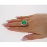 AGL Certified 6.79 Carat Minor Oil Colombian Emerald and Diamond 18K Gold Ring