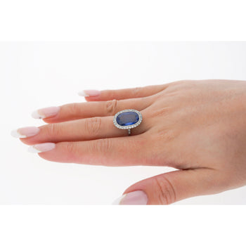 AGL Certified 7.76 Carat No Heat Burma Oval Blue Sapphire Vintage Edwardian Ring in Platinum – Assay Jewelers
