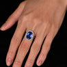AGL Certified 7.76 Carat No Heat Burma Oval Blue Sapphire Vintage Edwardian Ring in Platinum