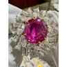 AGL Certified 9.55 Carat No Heat Burma Pink Sapphire Detachable Ring To Pendant