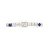 Antique Art Deco Platinum Filigree Blue Sapphire & Diamond Bracelet