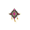 Antique Victorian Ruby, Pearl, Diamond Gold/Silver Brooch