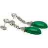 Art Deco Era 21 Carat Cabochon Pear Shape Emerald Drop Earrings | Circa 1940