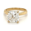 As Grown 4.01 Carat Asscher Cut Lab Grown Diamond Solitaire 14k Gold Ring