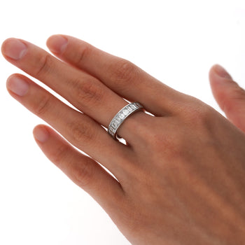 Assay Channel Emerald Cut Diamond Eternity Band Ring 14K White Gold – Assay Jewelers