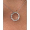 Baguette Cut Circle Diamond Pendant in 14k white gold