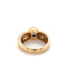 Bezel Set Blue Sapphire and Diamond Ring in 14k Yellow Gold