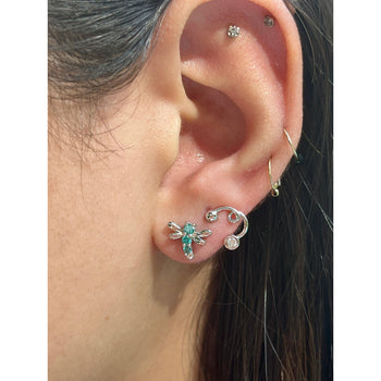 Blue Diamond Dragonfly Stud Earrings in 14K White Gold – Assay Jewelers