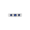 Blue Sapphire and Diamond Platinum Channel Set 4mm Band Ring