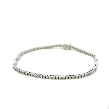Box Chain Natural Diamond Tennis Bracelet in 14k white gold – Assay Jewelers