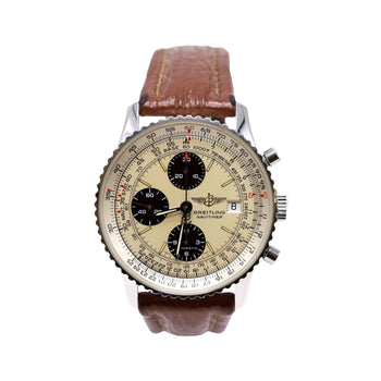 Breitling Old Navitimer A13022 Stainless Steel Champagne Dial Chronograph Watch – Assay Jewelers