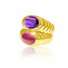 Bulgari Signed Doppio Pink Tourmaline and Amethyst Ring