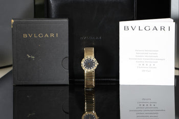 Bulgari Tubogas BB26 18K Yellow Gold Diamond Dial 26mm Ladies Watch Full Set – Assay Jewelers