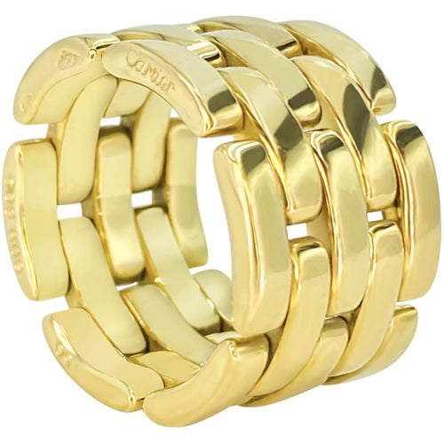 Cartier "Maillon" Panthere 5 Rows 18K Yellow Gold Ring